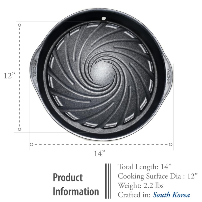 TECHEF - Korean BBQ Nonstick Grill Pan, KBBQ Grill Pan, PFOA-Free, Dishwasher Oven Safe, Made in Korea (Black) - Image 5